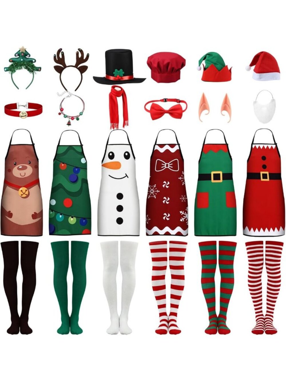 Festive Christmas Apron for Women | Holiday Cooking Costume Accessory